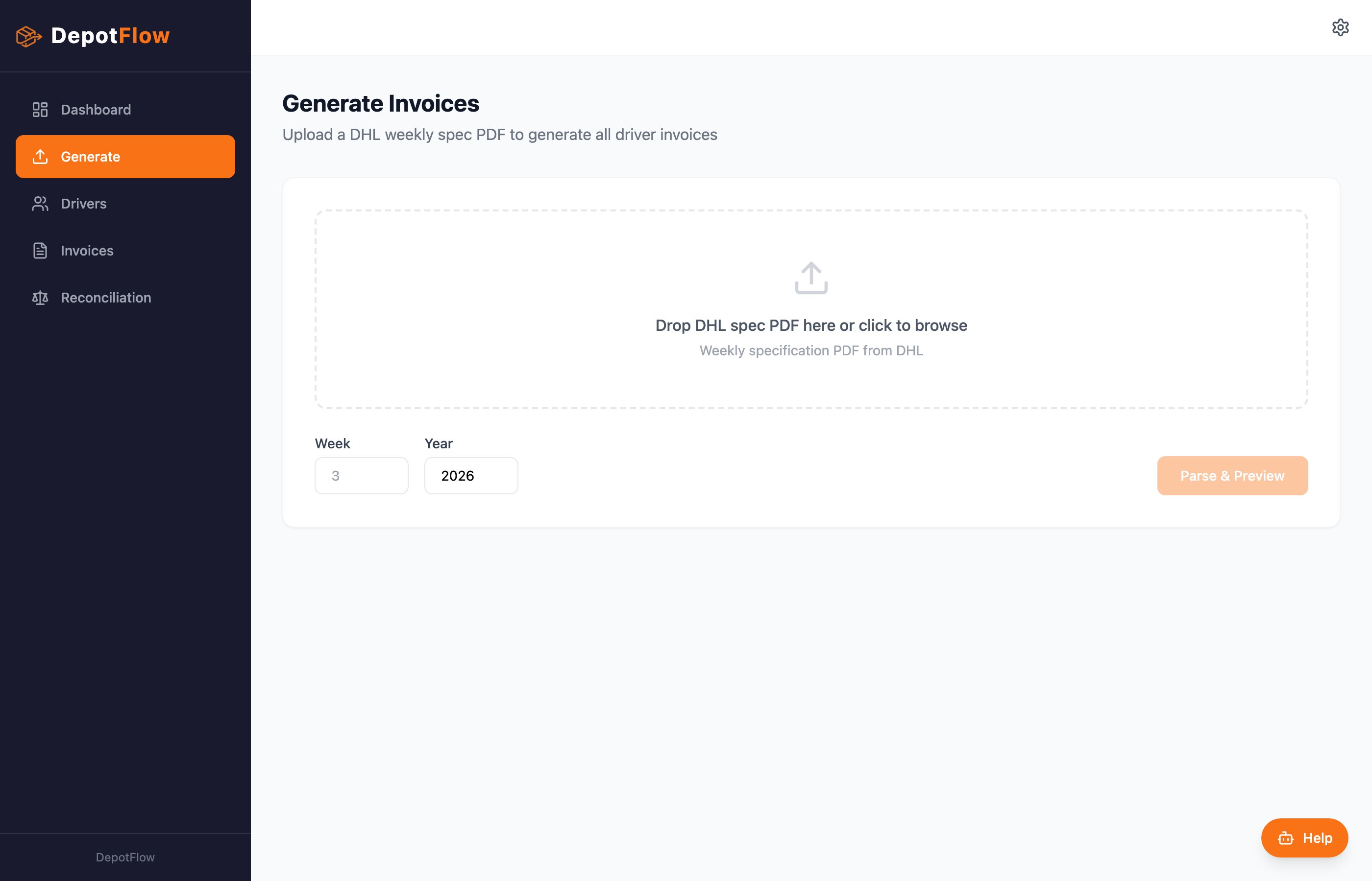 DepotFlow Upload Interface