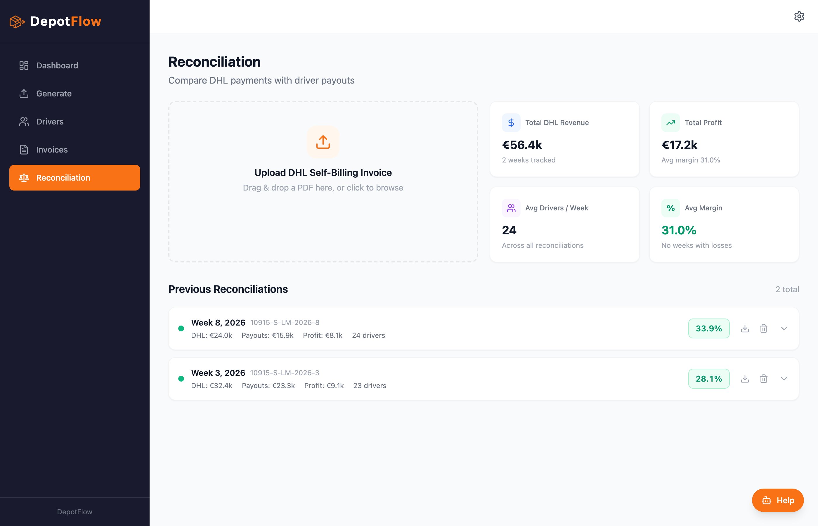 DepotFlow Reconciliatie